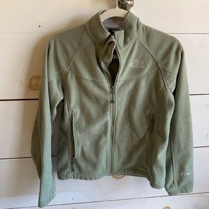 Green North Face Zip Up